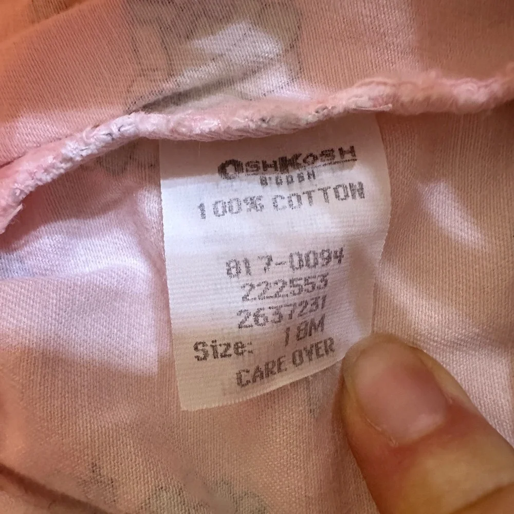 Vintage‎ OshKosh B'Gosh Vestbak Pink Bunny Sailor Romper 18M Overalls Bubble USA